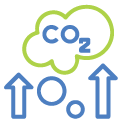 Icon showing decarbonization